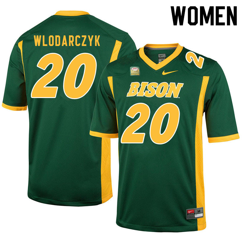 Women #20 Julian Wlodarczyk North Dakota State Bison College Football Jerseys Sale-Green - Click Image to Close
